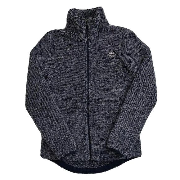 The North Face (Women's XS) Osito Full Zip Fuzzy Soft Fleece Jacket Sweater Gray - Picture 1 of 8